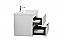 Aurora 24" Glossy Polar White Wall Hung Bathroom Vanity with White Acrylic Countertop