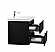 Aurora 24" Matte Midnight Black Wall Hung Bathroom Vanity with White Acrylic Countertop