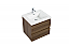 Aurora 24" Smokey Walnut Wall Hung Bathroom Vanity with White Acrylic Countertop