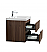 Aurora 24" Smokey Walnut Wall Hung Bathroom Vanity with White Acrylic Countertop