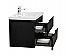 Aurora 36" Matte Midnight Black Wall Hung Bathroom Vanity with White Acrylic Countertop