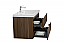  Aurora 36" Smokey Walnut Wall Hung Bathroom Vanity with White Acrylic Countertop