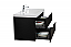 Aurora 42" Matte Midnight Black Wall Hung Bathroom Vanity with White Acrylic Countertop