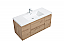 Aurora 48" Sonoma Oak Wall Hung Bathroom Vanity with White Acrylic Countertop