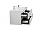 Aurora 60" Glossy Polar White Wall Hung Double Sink Bathroom Vanity with White Acrylic Countertop