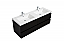 Aurora 60" Matte Midnight Black Wall Hung Double Sink Bathroom Vanity with White Acrylic Countertop