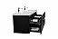 Aurora 60" Matte Midnight Black Wall Hung Double Sink Bathroom Vanity with White Acrylic Countertop