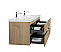 Aurora 60" Sonoma Oak Wall Hung Double Sink Bathroom Vanity with White Acrylic Countertop