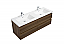  Aurora 60" Smokey Walnut Wall Hung Double Sink Bathroom Vanity with White Acrylic Countertop