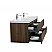  Aurora 60" Smokey Walnut Wall Hung Double Sink Bathroom Vanity with White Acrylic Countertop