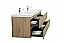Aurora 72" Sonoma Oak Wall Hung Double Sink Bathroom Vanity with White Acrylic Countertop