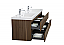 Aurora 72" Smokey Walnut Wall Hung Double Sink Bathroom Vanity with White Acrylic Countertop