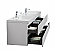Aurora 84" Glossy Polar White Wall Hung Double Sink Bathroom Vanity with White Acrylic Countertop
