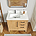 Issac Edwards 36" Free-standing Single Bath Vanity in Washed Ash Grey with White Grain Composite Stone Top and Mirror