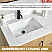 Issac Edwards 36" Free-standing Single Bath Vanity in Washed Ash Grey with White Grain Composite Stone Top and Mirror