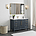  Issac Edwards 48" Free-standing Single Bath Vanity in Washed Blue with White Grain Composite Stone Top and Mirror