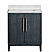 Issac Edwards 30" Free-standing Single Bath Vanity in Washed Blue with White Grain Composite Stone Top and Mirror