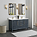 Issac Edwards 60M" Free-standing Double Bath Vanity in Washed Blue with White Grain Composite Stone Top and Mirror