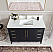 Issac Edwards 48" Free-standing Single Bath Vanity in Fir Wood Black with White Grain Composite Stone Top and Mirror