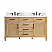 Issac Edwards 60" Double Bathroom Vanity in Weathered Fir with Calacatta White Quartz Stone Countertop with Mirror