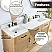 Issac Edwards 72" Double Bathroom Vanity in Weathered Fir with Calacatta White Quartz Stone Countertop with Mirror