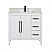 Issac Edwards 36" Single Bathroom Vanity in White with Calacatta White Quartz Stone Countertop with Mirror