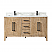 Issac Edwards 60" Double Bathroom Vanity in Weathered Fir with Calacatta White Quartz Stone Countertop