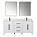 Issac Edwards 72" Double Bathroom Vanity in White with Calacatta White Quartz Stone Countertop with Mirror