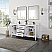 Issac Edwards 72" Double Bathroom Vanity in White with Calacatta White Quartz Stone Countertop with Mirror