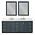 Issac Edwards 84" Double Bathroom Vanity Set in Classic Blue with Grain White Composite Stone Countertop with Mirror