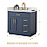 Issac Edwards 36" Single Bathroom Vanity in Royal Blue with Grain White Composite Stone Countertop with Mirror