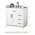 Issac Edwards 36" Single Bathroom Vanity in White with Grain White Composite Stone Countertop with Mirror
