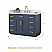 Issac Edwards 48" Single Bathroom Vanity in Royal Blue with Grain White Composite Stone Countertop with Mirror