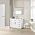 Issac Edwards 48" Single Bathroom Vanity in White with Grain White Composite Stone Countertop with Mirror
