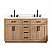 Issac Edwards 60" Double Bathroom Vanity in Light Brown with Grain White Composite Stone Countertop with Mirror