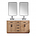 Issac Edwards 60" Double Bathroom Vanity in Light Brown with Grain White Composite Stone Countertop with Mirror
