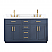 Issac Edwards 60" Double Bathroom Vanity in Royal Blue with Grain White Composite Stone Countertop with Mirror