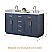 Issac Edwards 60" Double Bathroom Vanity in Royal Blue with Grain White Composite Stone Countertop with Mirror
