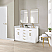 Issac Edwards 60" Double Bathroom Vanity in White with Grain White Composite Stone Countertop with Mirror