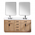 Issac Edwards 72" Double Bathroom Vanity in Light Brown with Grain White Composite Stone Countertop with Mirror