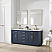 Issac Edwards 72" Double Bathroom Vanity in Royal Blue with Grain White Composite Stone Countertop with Mirror
