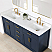 Issac Edwards 72" Double Bathroom Vanity in Royal Blue with Grain White Composite Stone Countertop with Mirror