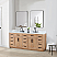 Issac Edwards 84" Double Bathroom Vanity in Light Brown with Grain White Composite Stone Countertop with Mirror
