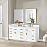 Issac Edwards 84" Double Bathroom Vanity in White with Grain White Composite Stone Countertop with Mirror