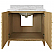 Issac Edwards 36.5" Single Bathroom Vanity with Horizontal Fluted Detail in Cerused Oak with White Marble Top Porcelain Sink, and Polished Brass