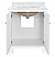 Issac Edwards 34.75" Single Bathroom Vanity in Matte White Lacquer with Cane Front Doors, White Marble Top, Porcelain Sink, and Polished Brass