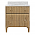  Issac Edwards 34.75" Single Bathroom Vanity with Vertical Fluted detail on Drawers in Cerused Oak with White Marble Top, Porcelain Sink, and Polished Brass Knobs