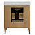  Issac Edwards 34.75" Single Bathroom Vanity with Vertical Fluted detail on Drawers in Cerused Oak with White Marble Top, Porcelain Sink, and Polished Brass Knobs