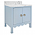 Issac Edwards 30.5" Single Bathroom Vanity with Scallop detail in Matte Light Blue with White Marble Top and Porcelain Sink