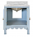 Issac Edwards 30.5" Single Bathroom Vanity with Scallop detail in Matte Light Blue with White Marble Top and Porcelain Sink